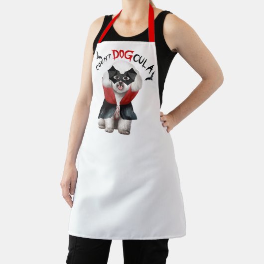 Count DOGcula Bichon Frise Dog Funny Halloween Schürze (InSitu)