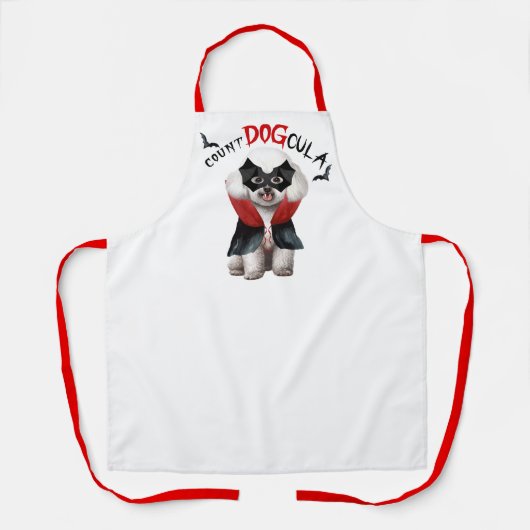 Count DOGcula Bichon Frise Dog Funny Halloween Schürze (Vorderseite)