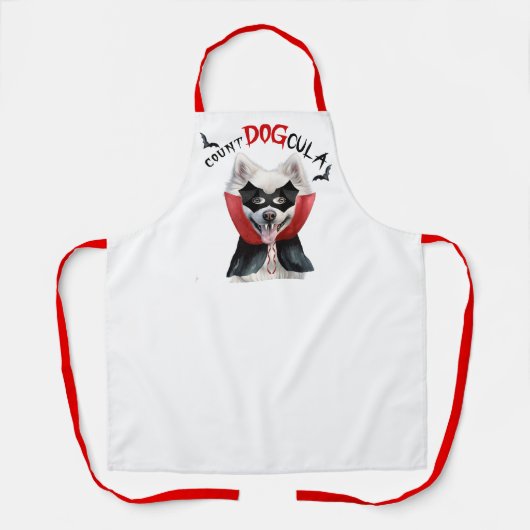 Count DOGcula Eskimo Dog Funny Halloween Schürze (Vorderseite)
