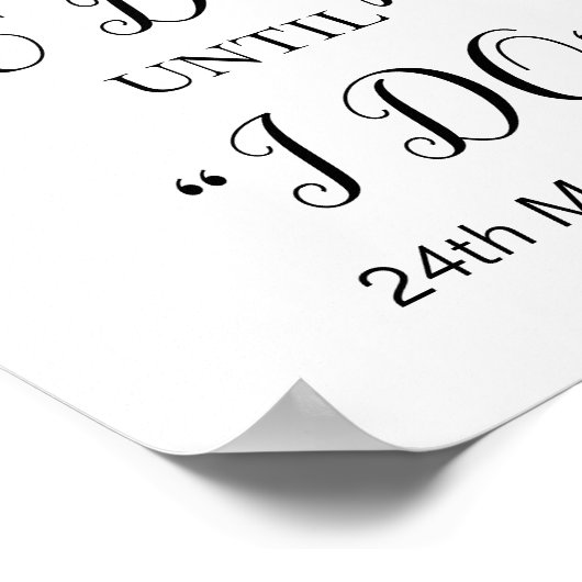 Count Down to Wedding Sign Poster (Ecke)