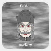 Count Dracula 2026 Exlibris Quadratischer Aufkleber (Vorderseite)