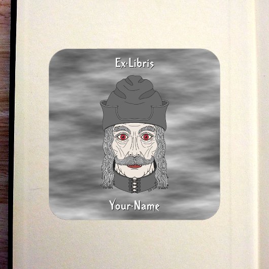 Count Dracula 2026 Exlibris Quadratischer Aufkleber
