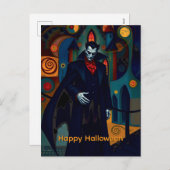Count Dracula Happy Halloween Feiertagspostkarte (Vorne/Hinten)
