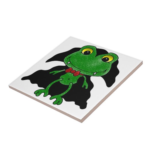 Count Frogula: Niedlicher Vampirfrog Fliese (Seite)