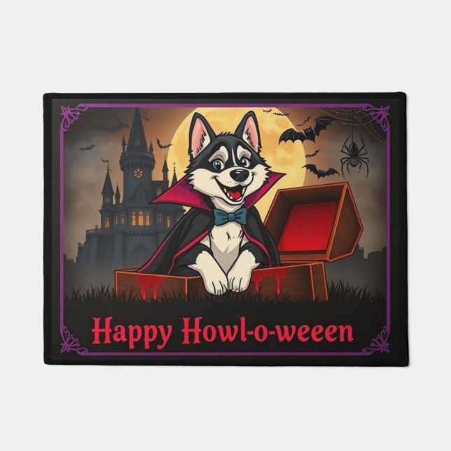 Count Husky Happy Howl-o-ween Fußmatte (Vorderseite)