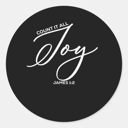 Count It All Joy - James 1:2 Bibel Runder Aufkleber (Vorderseite)