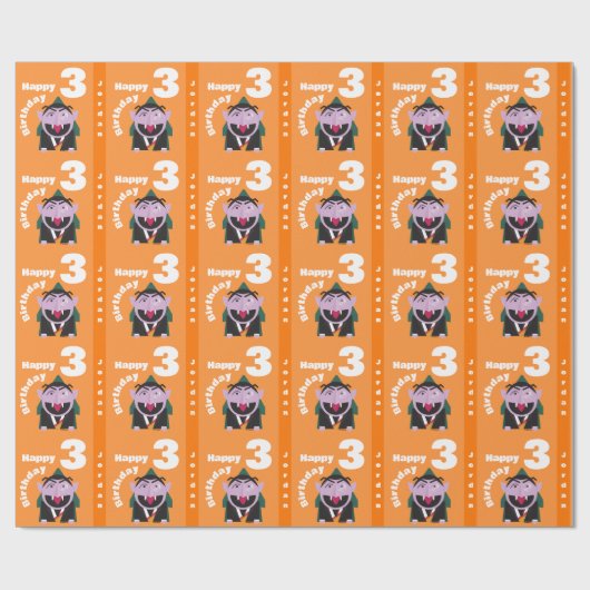 Count Kindergeburtstag Name Sesame Street Geschenkpapier (Flach)