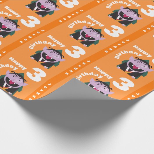 Count Kindergeburtstag Name Sesame Street Geschenkpapier (Ecke)