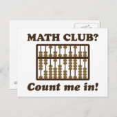 Count Me in the Math Club Postkarte (Vorne/Hinten)