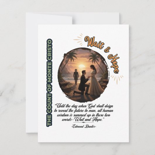 Count of Monte Cristo Wait & Hope Sunset Flat Card (Vorderseite)
