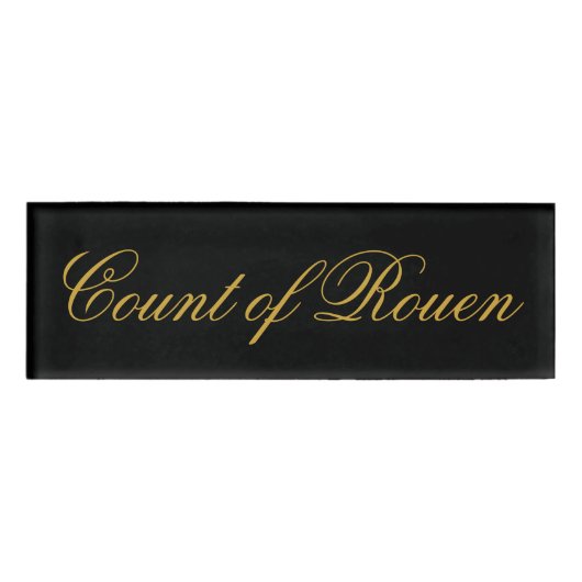 Count of Rouen Name Tag Namenschild (Vorderseite)
