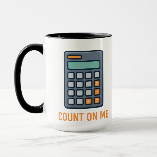Count On Me - Stilvolles Rechner-Design für Mathem Tasse (Links)