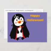 Count Pengula Happy Halloween Feiertagspostkarte (Vorne/Hinten)