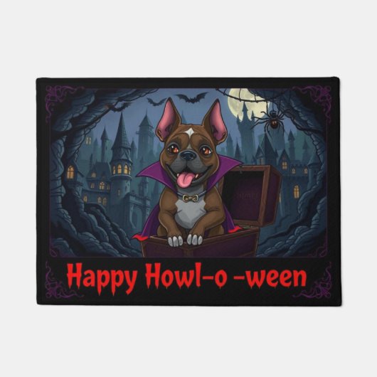 Count Pitbull Happy Howl-o-ween Fußmatte (Vorderseite)