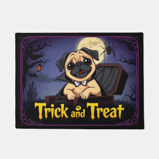 Count Pug Trick And Treat Fußmatte (Vorderseite)