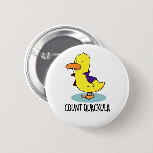 Count Quackula Funny Duck Pun Button (Vorne & Hinten)