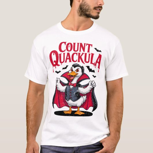 Count Quackula Funny Halloween Vampire Duck T-Shirt (Vorderseite)