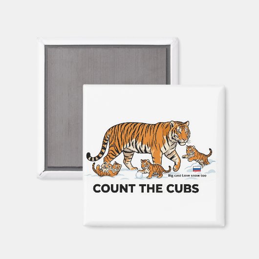 Count the Cubs – Siberian Tiger Learning Magnet (Vorderseite/Rückseite)