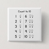 Count to 10 handgestures button (Vorderseite)