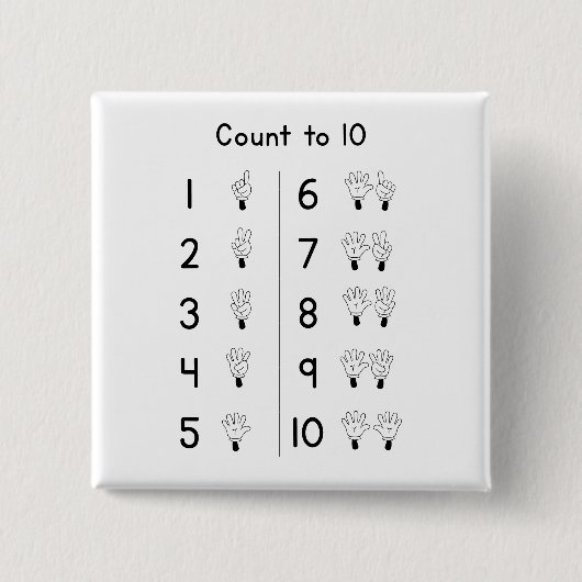Count to 10 handgestures button (Vorderseite)