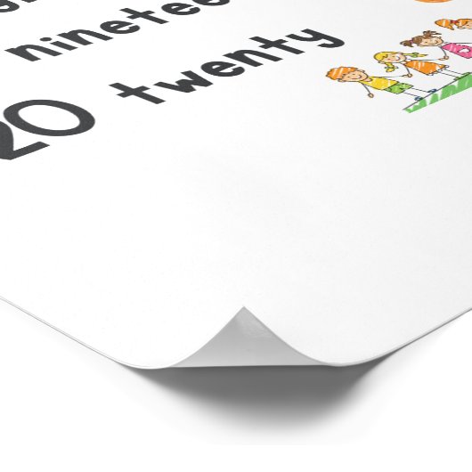 Count to 20 Math Wall Decor Kindergarten Poster (Ecke)