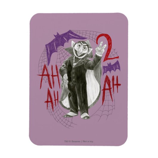 Count von Count B&W Sketch Zeichnend Magnet (Vertikal)