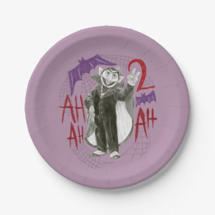 Count von Count B&W Sketch Zeichnend Pappteller