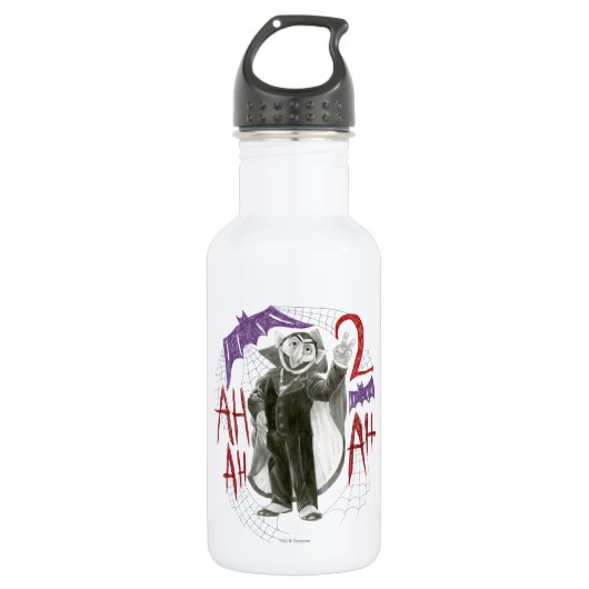 Count von Count B&W Sketch Zeichnend Trinkflasche (Vorderseite)