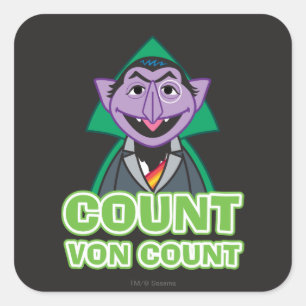 Count von Count Classic Style 2 Quadratischer Aufkleber