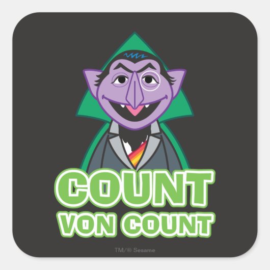 Count von Count Classic Style 2 Quadratischer Aufkleber (Vorderseite)