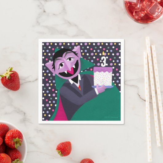 Count Von Count Confetti Birthday Serviette (Beispiel)