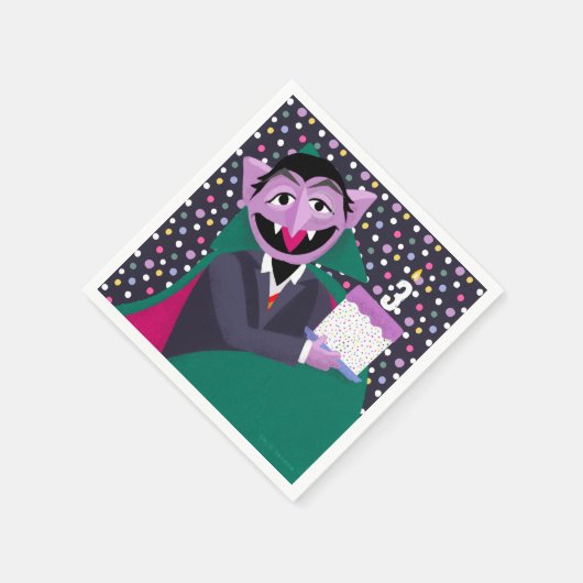 Count Von Count Confetti Birthday Serviette (Ecke)