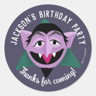 Count von Count Face Birthday Party Runder Aufkleber