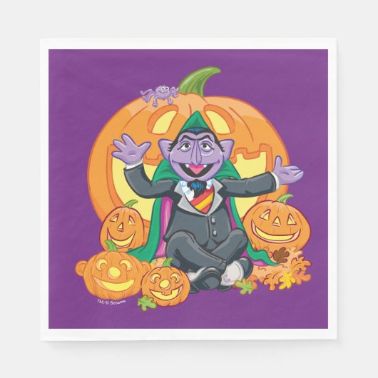 Count von Count | Halloween Pumpkins Serviette (Vorderseite)
