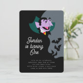 Count von Count's Batty Birthday Bash Einladung (Stehend Vorderseite)