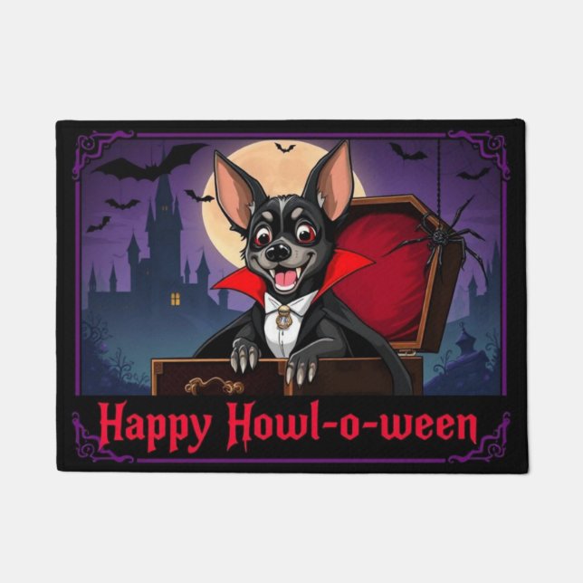 Count Xoloitzcuintli Happy Howl-o-ween Fußmatte (Vorderseite)