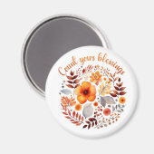 Count Your Blessings – Autumn Floral Wreath Magnet (Vorderseite/Rückseite)