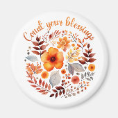 Count Your Blessings – Autumn Floral Wreath Magnet (Vorne)
