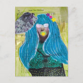 Count Your Blessings Mixed Media Collage Postkarte (Vorderseite)