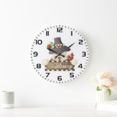 Count Your Blessings Snowman Pilgrim Große Wanduhr (Zuhause)