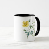 Count your blessings - vintage Yellow poppy Tasse (VorderseiteRechts)