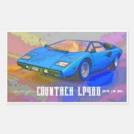COUNTACH RECHTECKIGER AUFKLEBER