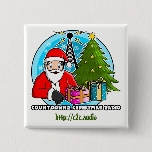 Countdown2.Christmas quadratischer Radioknopf Button (Vorderseite)