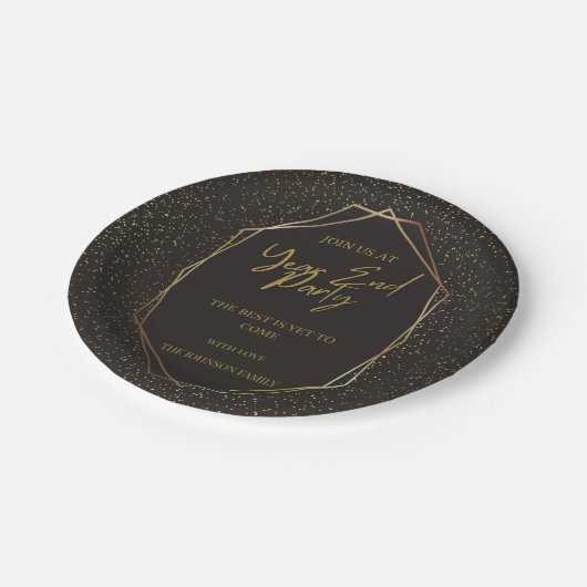 Countdown bis 2025: Feiern Sie das neue Jahr! Pappteller (Schrägansicht)