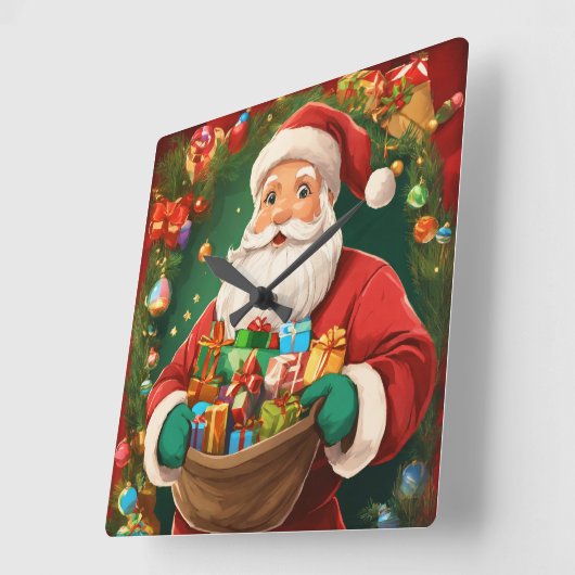 Countdown bis Weihnachten: Festliche Wall-Uhr Quadratische Wanduhr (Winkel)