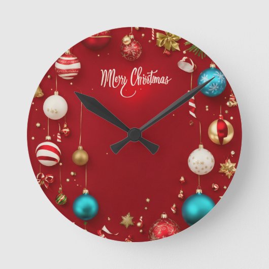 Countdown bis Weihnachten: Festliche Wall-Uhr Runde Wanduhr (Vorderseite)