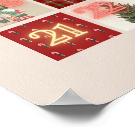 Countdown bis Weihnachts-Adventskalender Mauer Poster (Ecke)