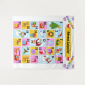 Countdown bis Weihnachts-Adventskalender Wandteppich (Vorderseite (Horizontal))