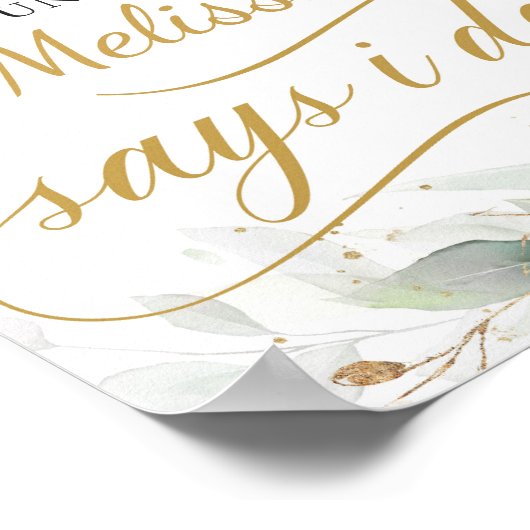 Countdown-Blätter für Eukalyptus-Grüne Poster (Ecke)