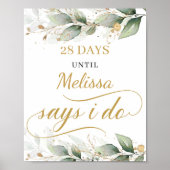 Countdown-Blätter für Eukalyptus-Grüne Poster (Vorne)